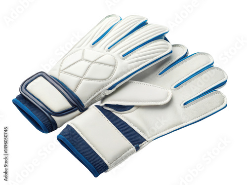 White goalkeeper gloves pair isolated on transparent background