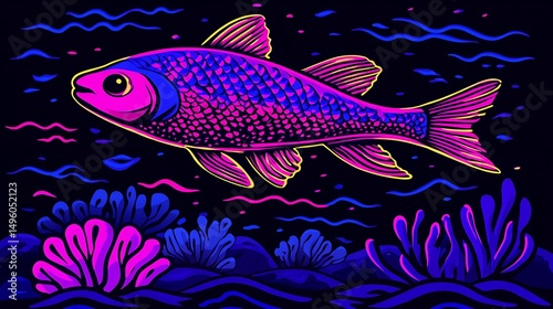 Neon Fish Underwater Scene.