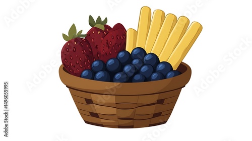 Fruit  Breadsticks Basket.