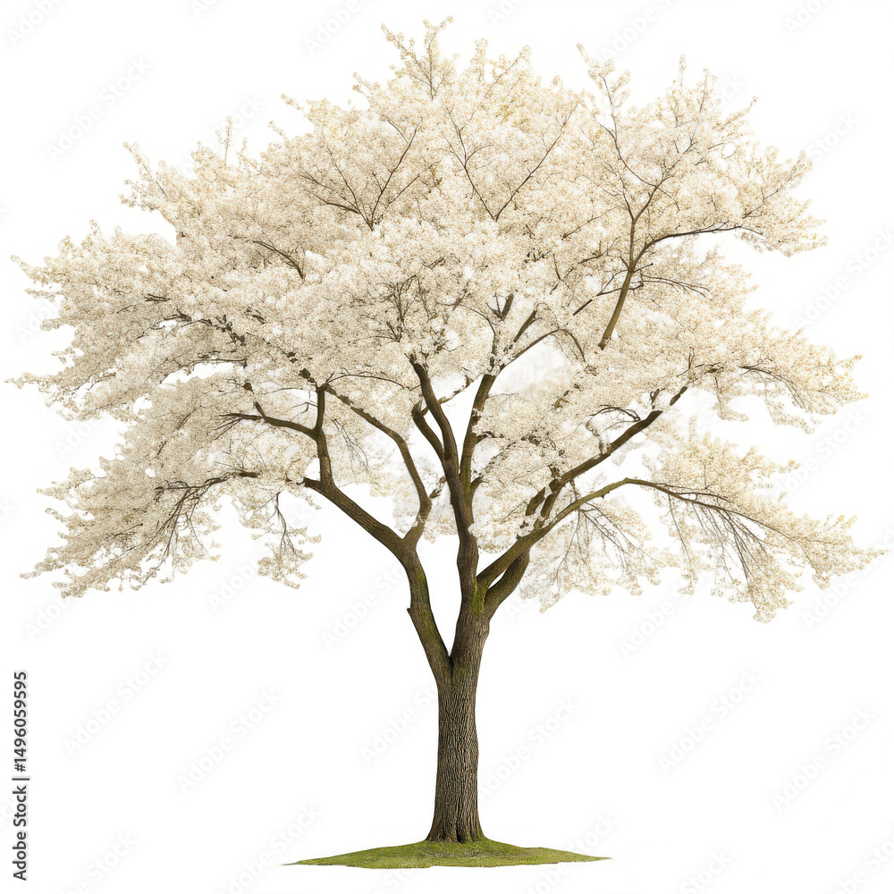 Obraz premium Flowering tree isolated art isolated on transparent background