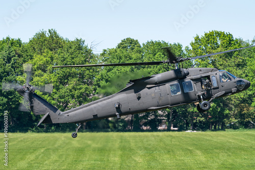 A Sikorsky UH-60 Black Hawk military medium-lift utility helicopter. 