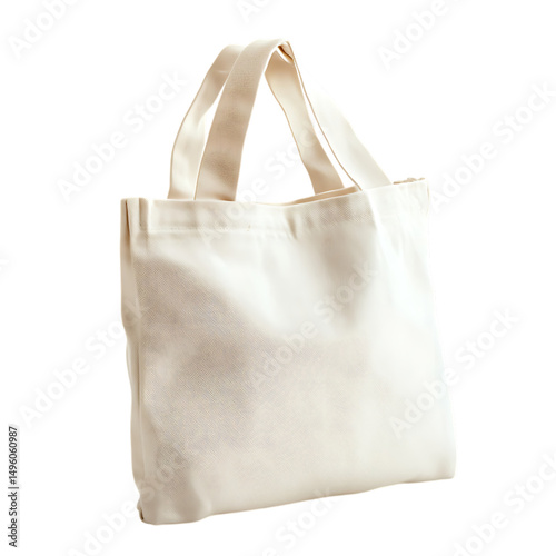 Minimal Canvas Bag with Crisp Lines and a Smooth Re Isolated on Transparent Background