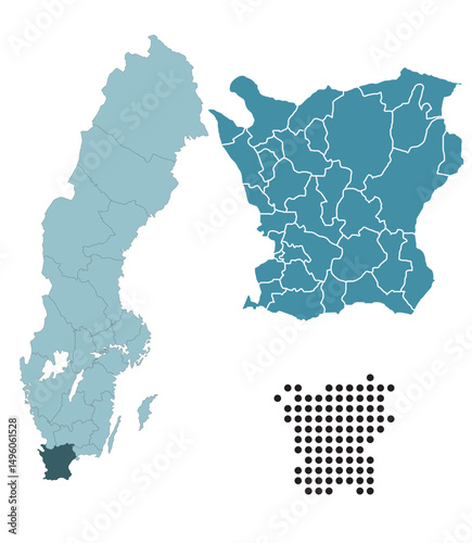 Set maps of Skåne County