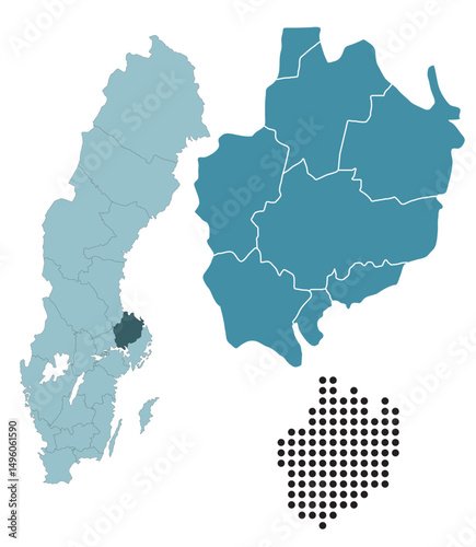 Set maps of Uppsala County
