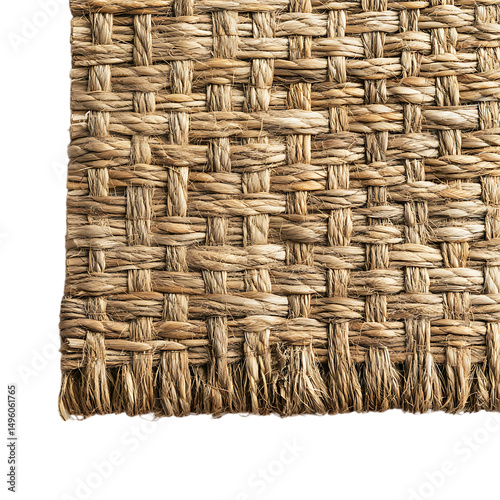 Modern Eco Straw Mat with Refined Natural Texture Isolated on Transparent Background
