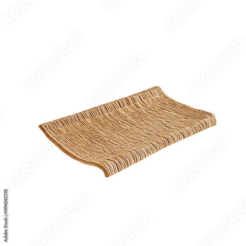 Elegant Minimalist Straw Beach Mat with a Refined D Isolated on Transparent Background