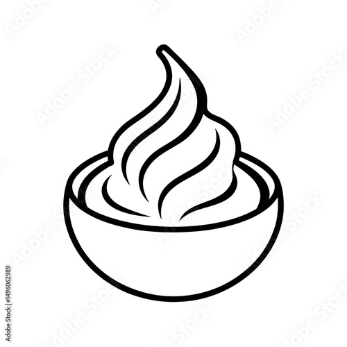 Minimal Sour Cream Onion Outline Illustration
