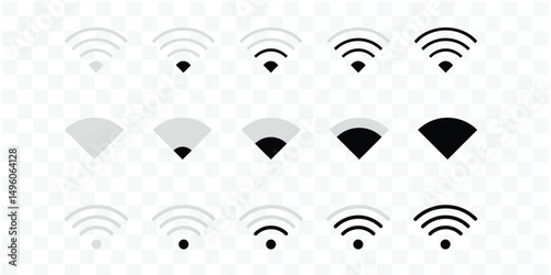 Wifi signal icon set PNG wireless and wifi icon. Satellite bar for mobile, radio and computer. Contact point. A set of network connection tags.	