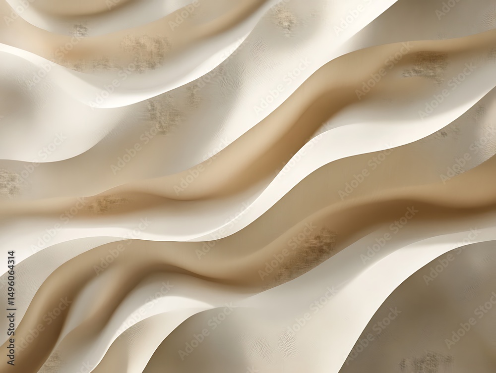 Obraz premium Flowing natural stone texture with smooth curves and organic patterns resembling carved rock formations, featuring subtle earthy tones and abstract wavy surface details.