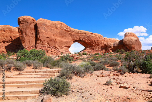 Arches National Park: View of steps to north window arch