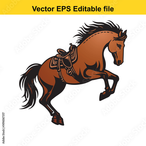 Bronco Buster Blaze: Retro Rodeo Vector Art for Posters, Logos & Merchandise