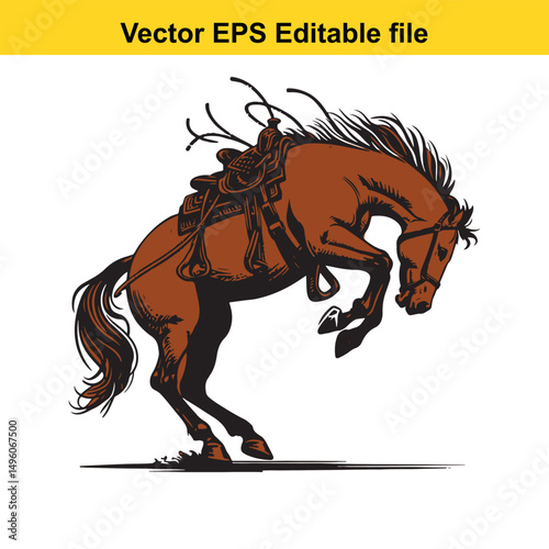 Bronco Buster Blaze: Retro Rodeo Vector Art for Posters, Logos & Merchandise