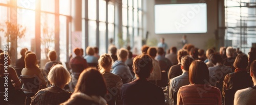 The audience engaged in a corporate presentation within a modern conference setting.