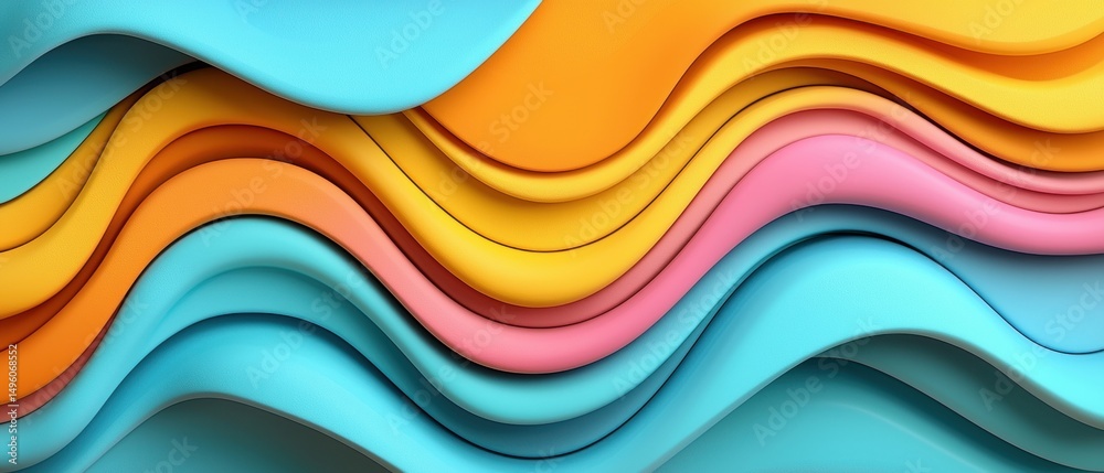 A vibrant abstract composition of overlapping curved shapes in various colors. A vibrant abstract composition of overlapping curved shapes in various colors.