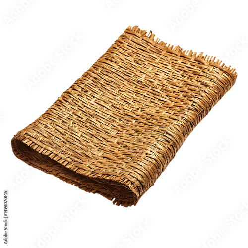 Contemporary Eco Straw Mat Featuring a Sleek Natural Design Isolated on Transparent Background