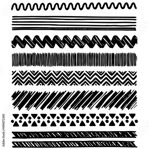 set of black and white borders