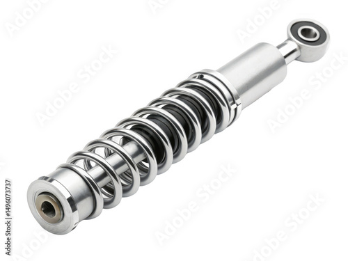 Close up shock absorber isolated on transparent background