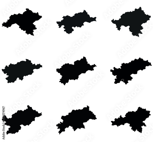 Kyrgyzstan Map Silhouettes vector design on a white background