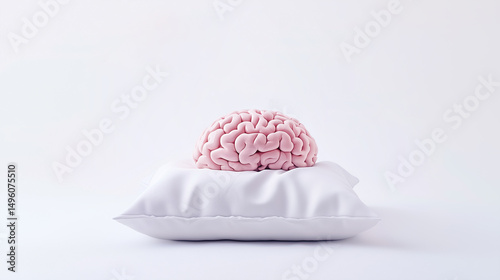 Human Brain Resting on White Pillow