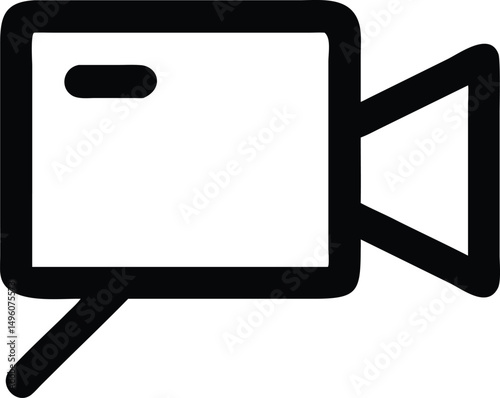 Black Line Icon Of A Digital Video Camera  White B (1)