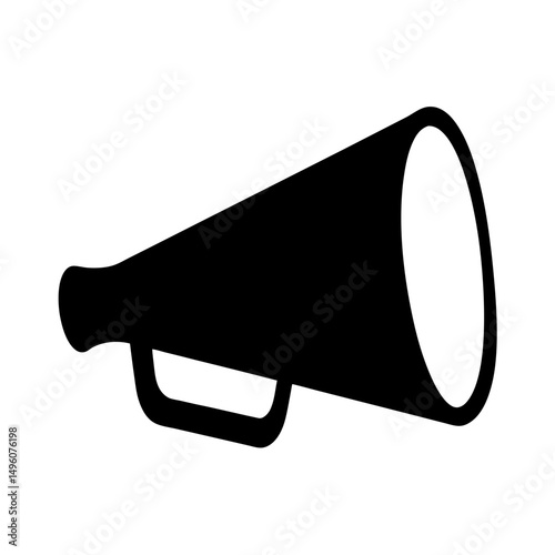 Black and white image of a megaphone for communication and announcements