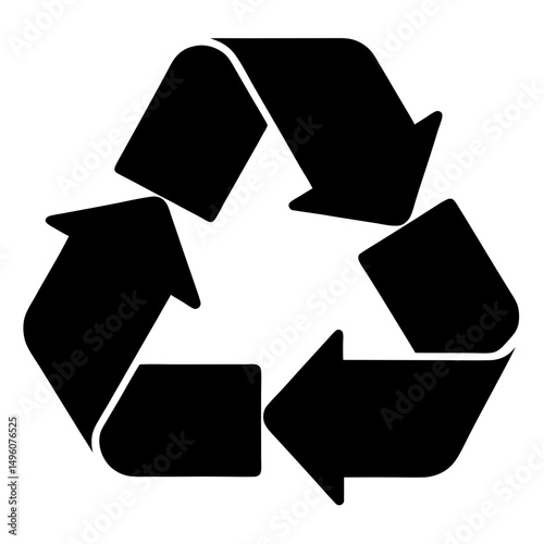 Universal Recycling Symbol in Black and White, representing environmentally conscious efforts