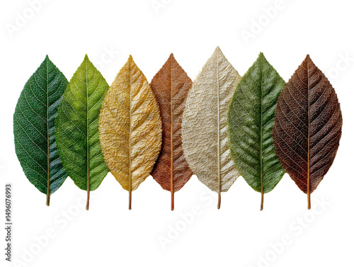 Collection of Leaves Showing Seasonal Changes