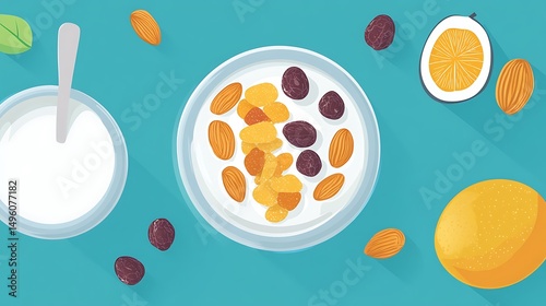 Healthy Breakfast Cereal Bowl.