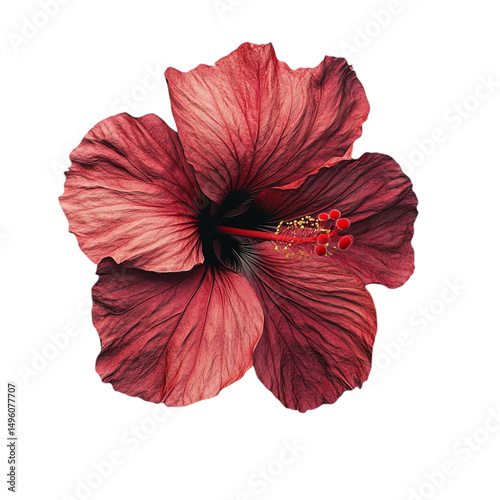 Deep Red Hibiscus Flower Intense Beauty Bold Colors Vibrant Nature