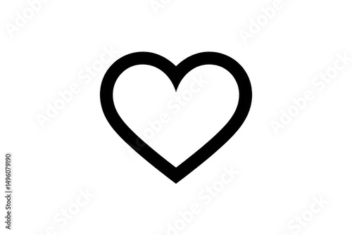 Double line heart shape outline icon isolated on transparent background