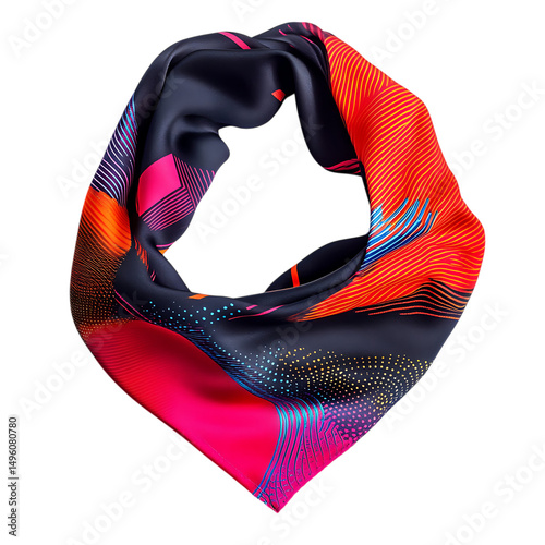 Sport Inspired Cooling Bandana with a Dynamic Abstr Isolated on Transparent Background