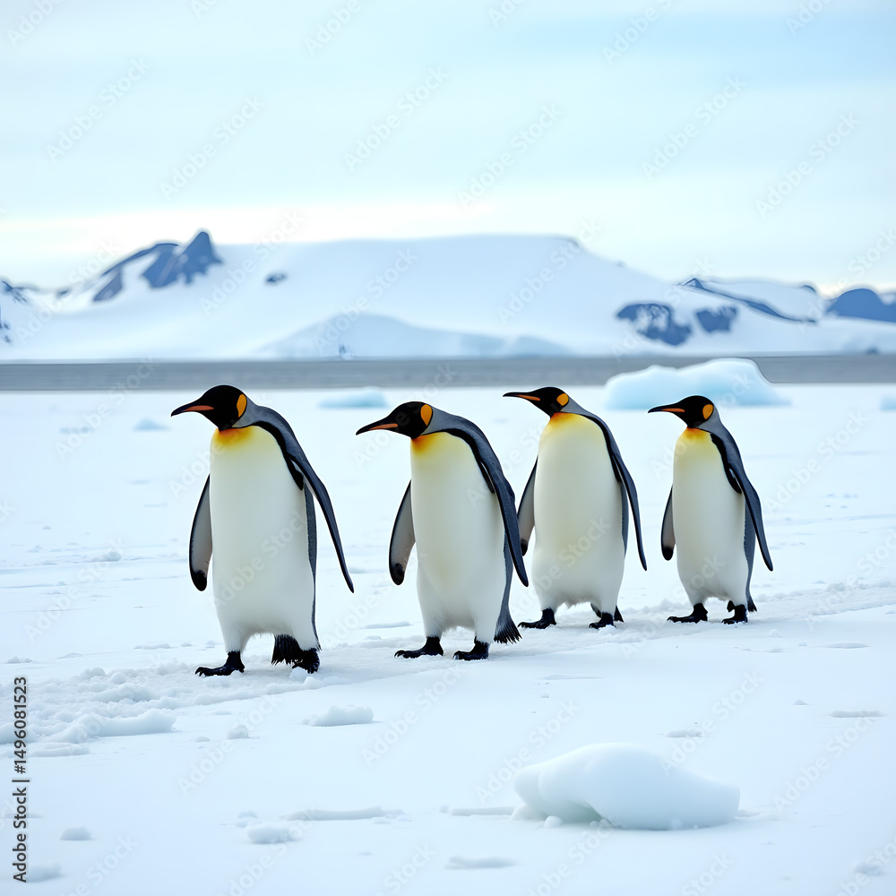 Obraz premium two penguins on the beach