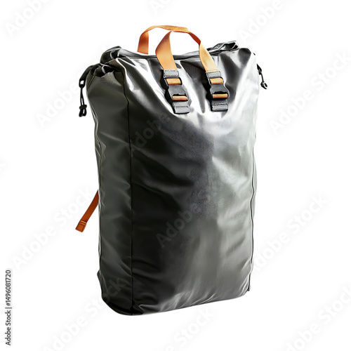 Rugged Waterproof Dry Bag with Reinforced Construct Isolated on Transparent Background