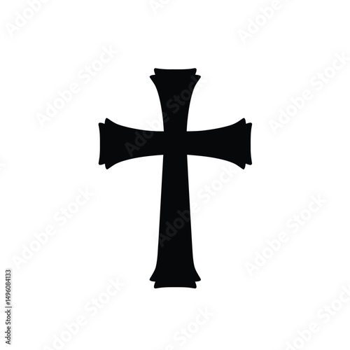 Elegant black cross religious symbol design