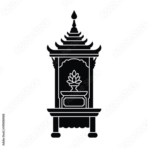 Traditional asian buddhist shrine altar home temple