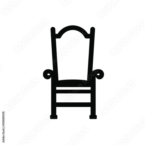 Elegant classic wooden throne chair icon design
