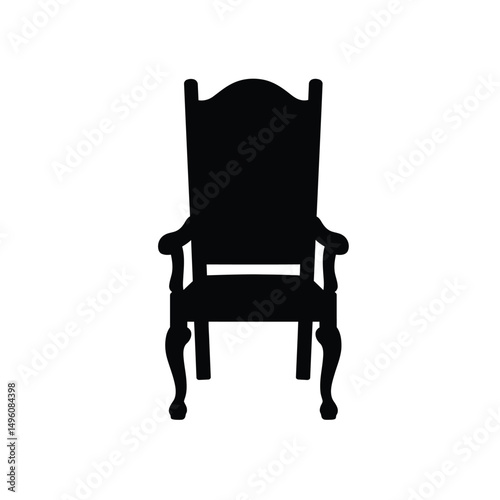Elegant black silhouette of a classic armchair