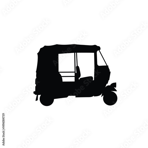 Auto rickshaw silhouette black and white transportation