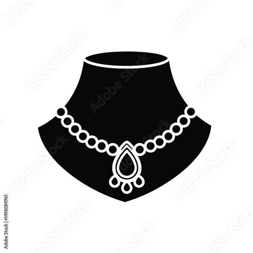 Elegant necklace display on black stand