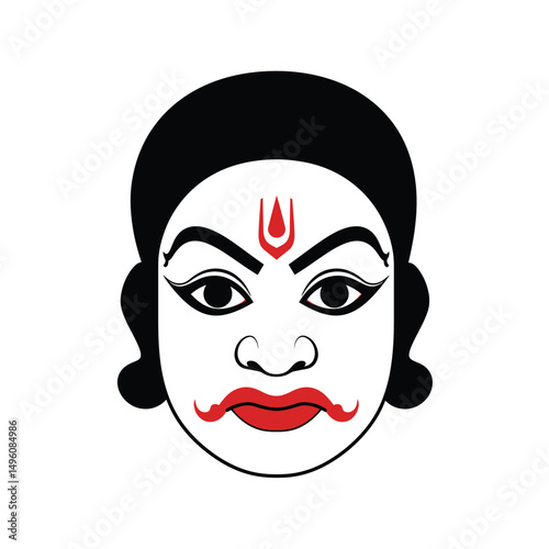 Kathakali character face indian classical dance