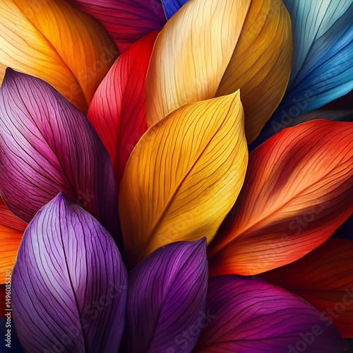 Vibrant leaves in a colorful display.