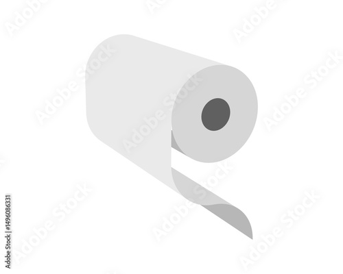 A minimalist illustration of a paper towel roll, perfect for concepts of cleanliness, hygiene, or fresh starts.