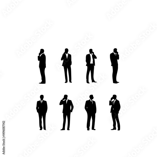 12 Secret Agents Silhouette - Tactical Team Vector Art