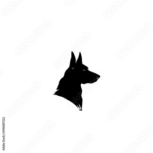 Minimalist Dog Silhouette Logo - Clean Vector Canine Head