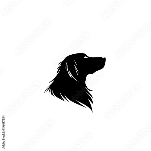 Minimalist Dog Silhouette Logo - Clean Vector Canine Head