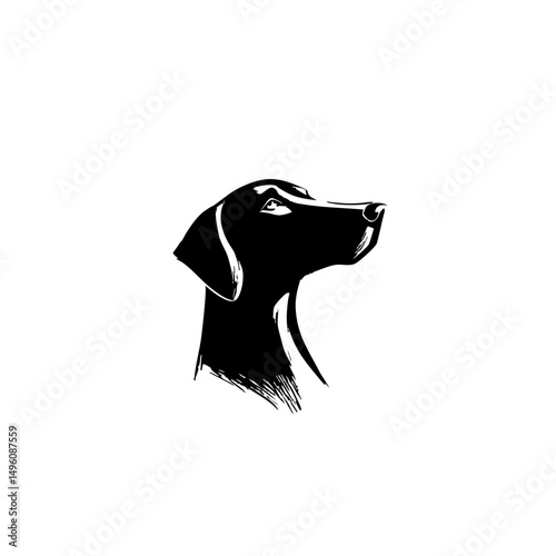 Minimalist Dog Silhouette Logo - Clean Vector Canine Head