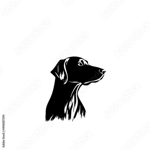 Minimalist Dog Silhouette Logo - Clean Vector Canine Head