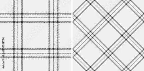 Elegant grayscale plaid patterns, perfect for textile design, wallpaper, or website backgrounds.