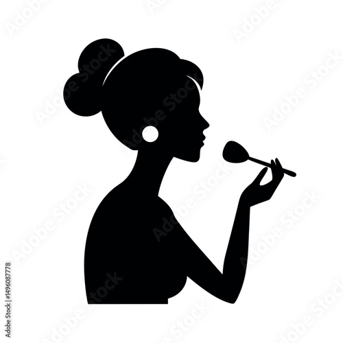 Makeup Kit Black Silhouette Vector Graphic