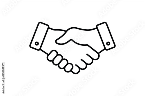 Handshake thin line icon. Business agreement handshake. friendly handshake symbol. editable stroke, pixel perfect, compatible for mobile and web, outline icon, isolated on a white background